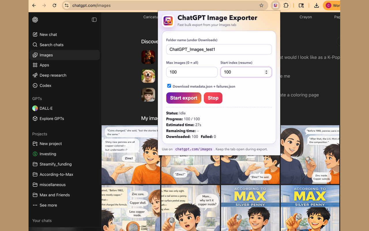 ChatGPT Image Exporter - 截图 4