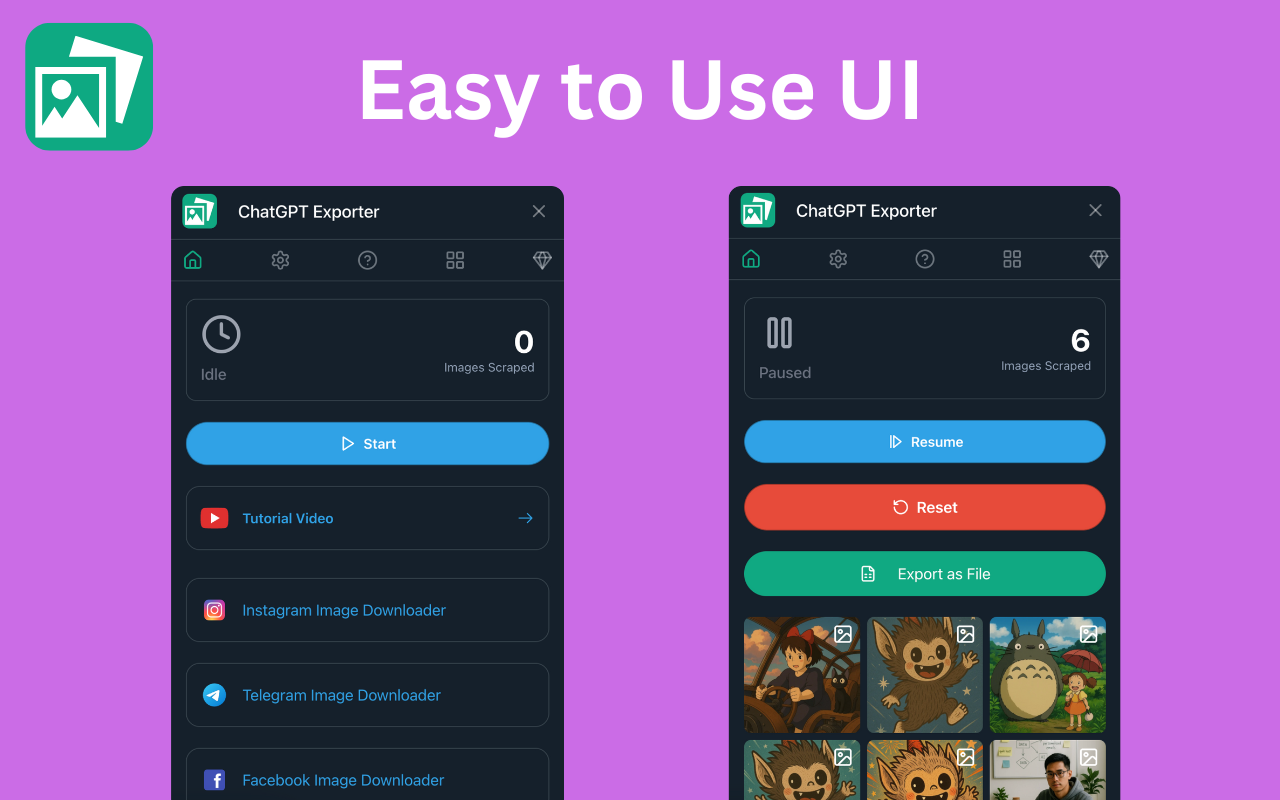 ChatGPT Exporter - Download ChatGPT Library Images & Videos - 截图 1