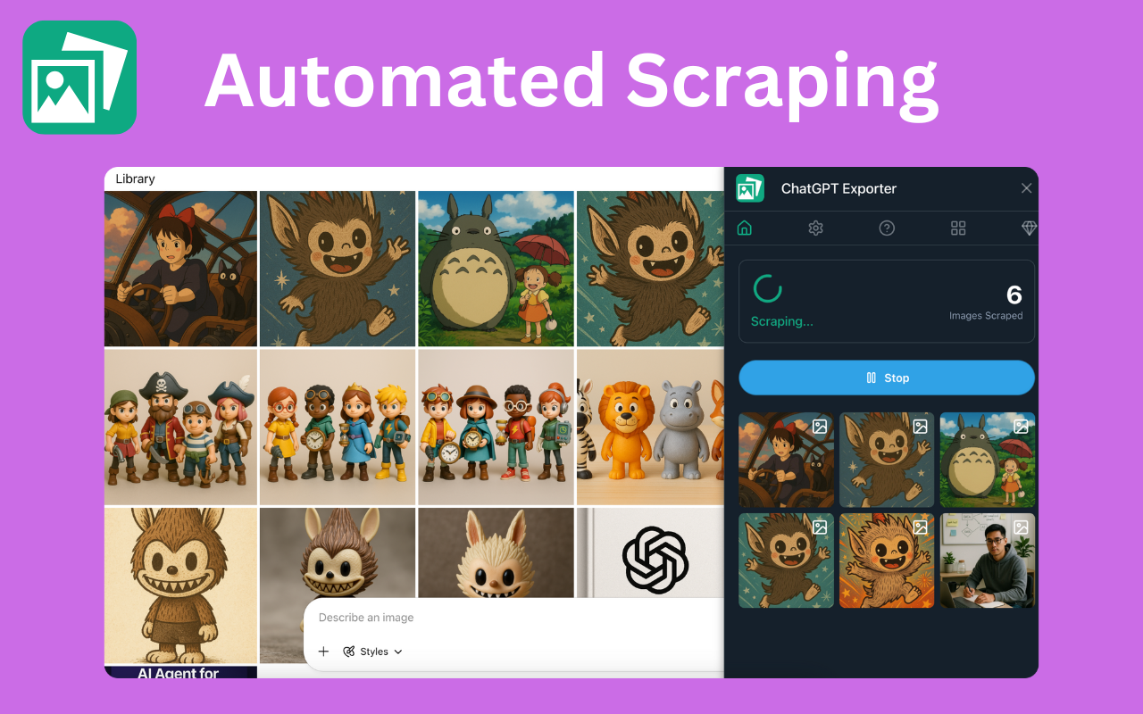 ChatGPT Exporter - Download ChatGPT Library Images & Videos - 截图 2