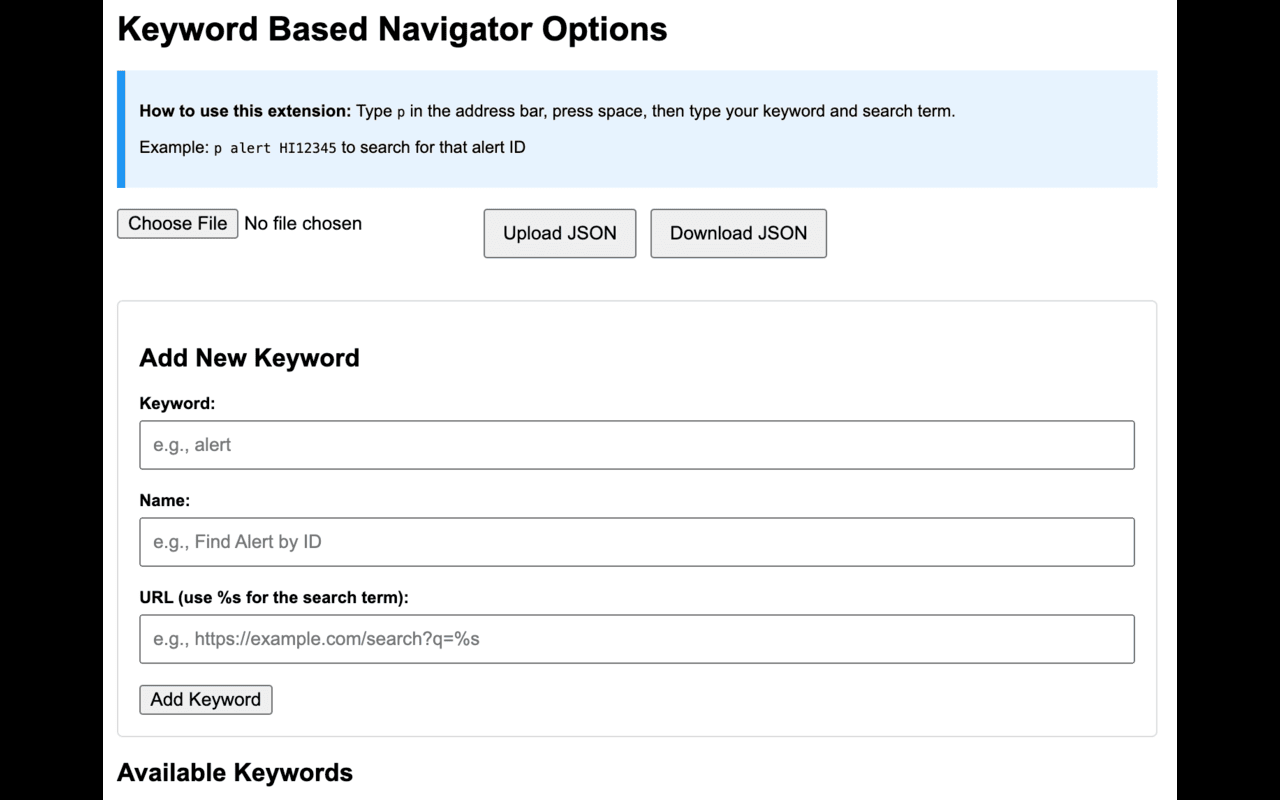 Keyword Based Navigator - 截图 1