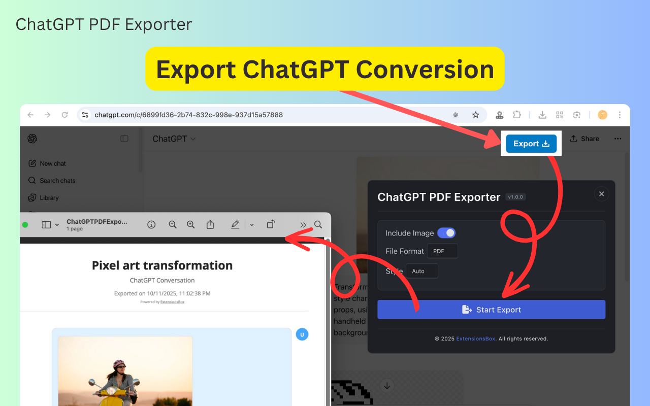 ChatGPT PDF 导出器 — 下载 ChatGPT 聊天记录 - 截图 2