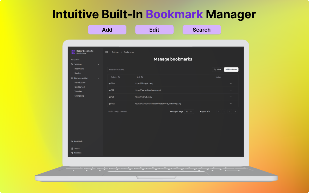 Better Bookmarks Golinks - 截图 3