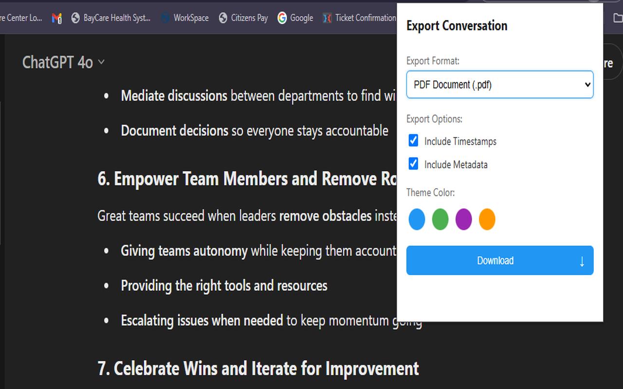 Chat Conversation Exporter - 截图 1