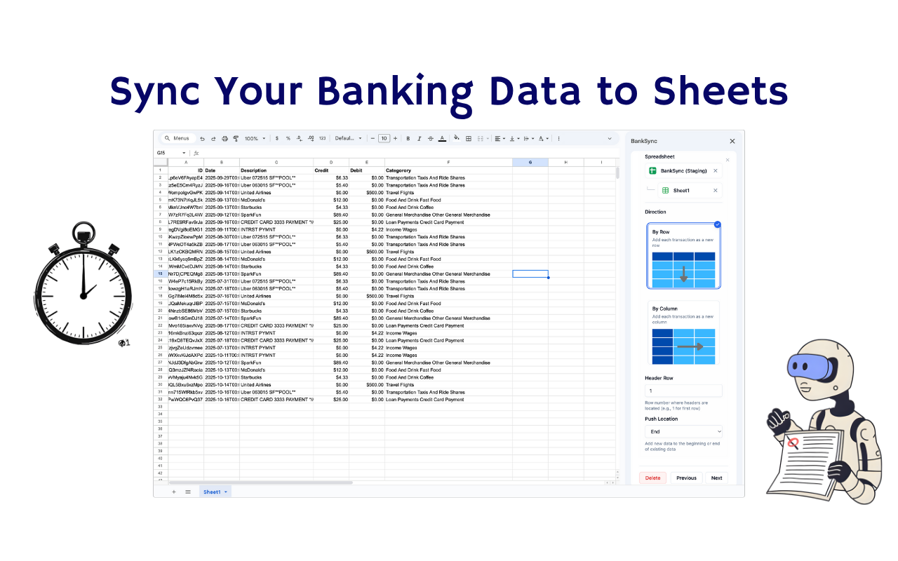 BankSync: Auto Sync Bank Transactions to Sheets, Notion & Airtable - 截图 1