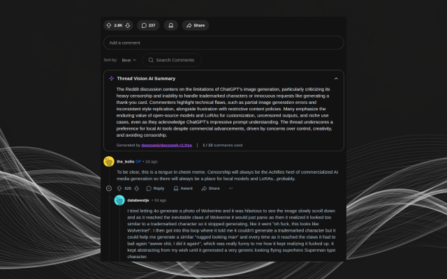 Thread Vision - Reddit Thread Summarizer - 截图 1