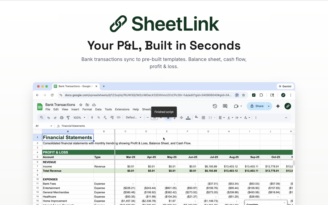 SheetLink: Sync Bank Transactions to Google Sheets - 截图 3