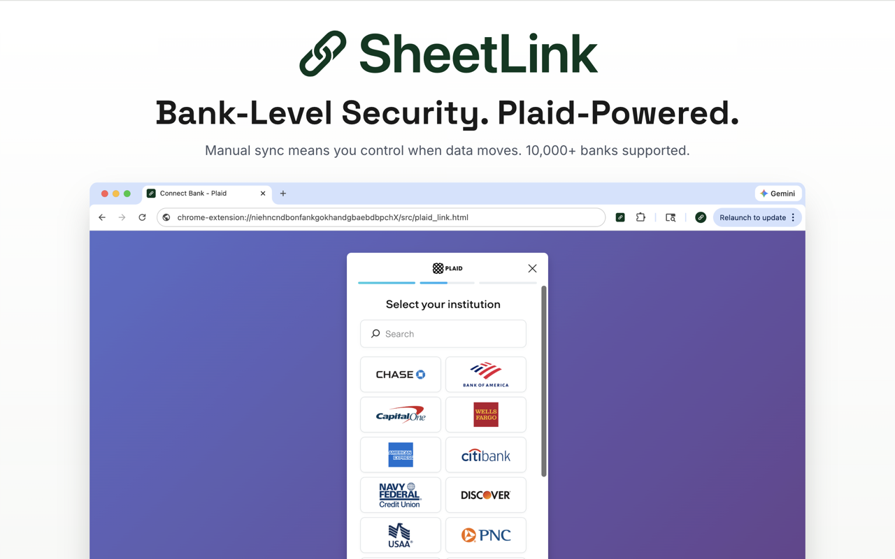 SheetLink: Sync Bank Transactions to Google Sheets - 截图 4