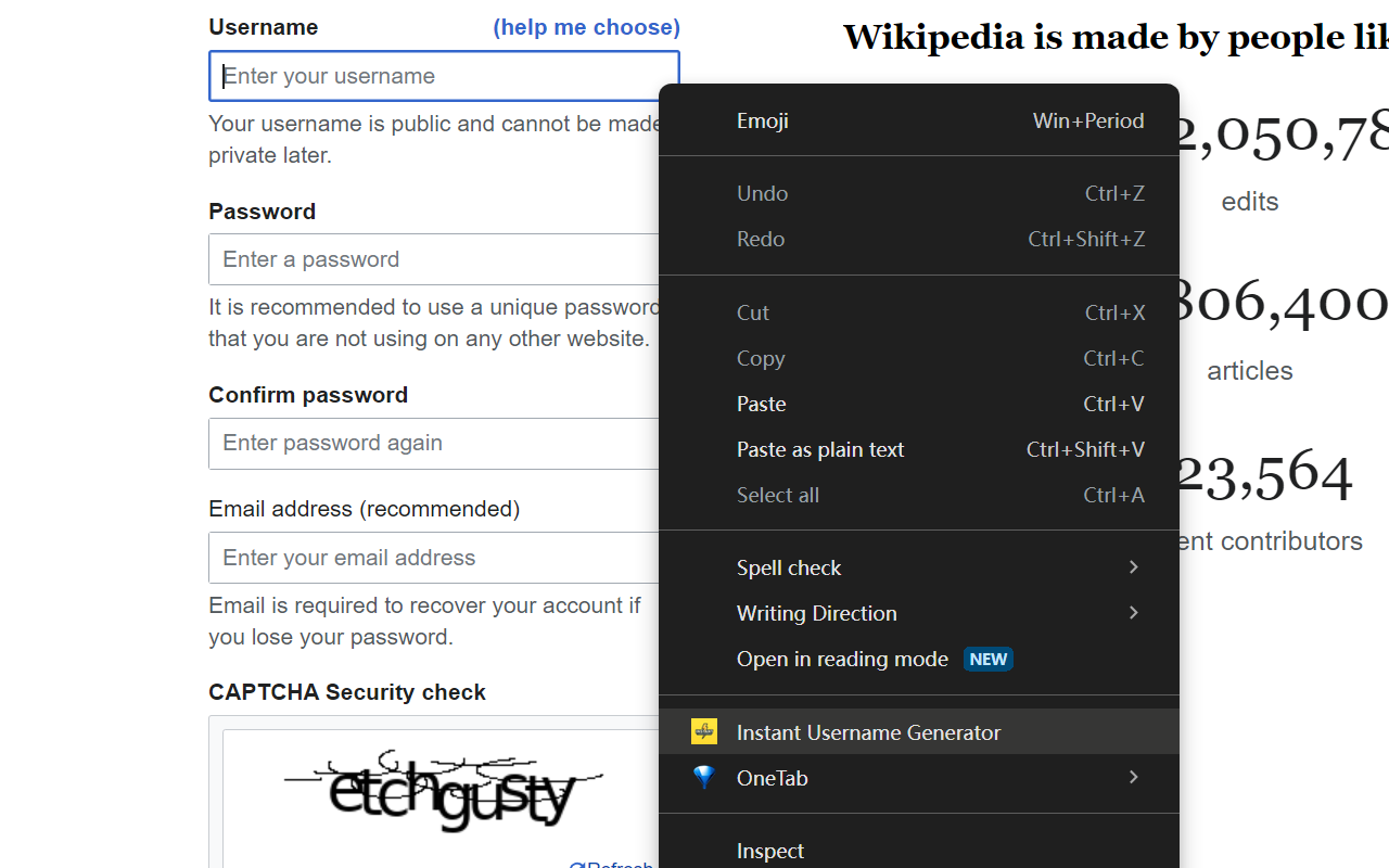 Instant Username Generator - 截图 1