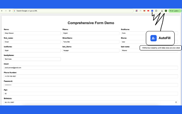 AutoFill — Form Filler & Fake Data Extension - 截图 1