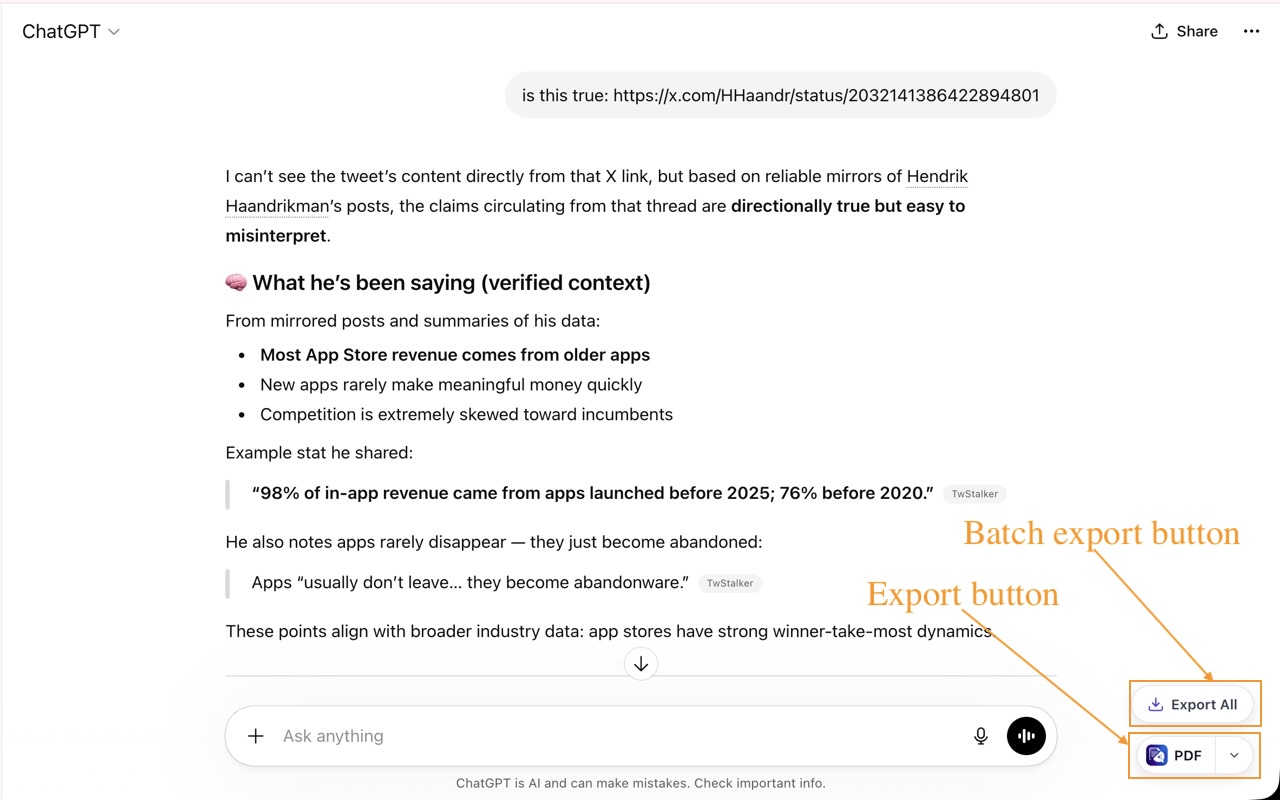 AI Chat Exporter - Grok、Perplexity、Copilot 和 Gemini 转 PDF - 截图 3