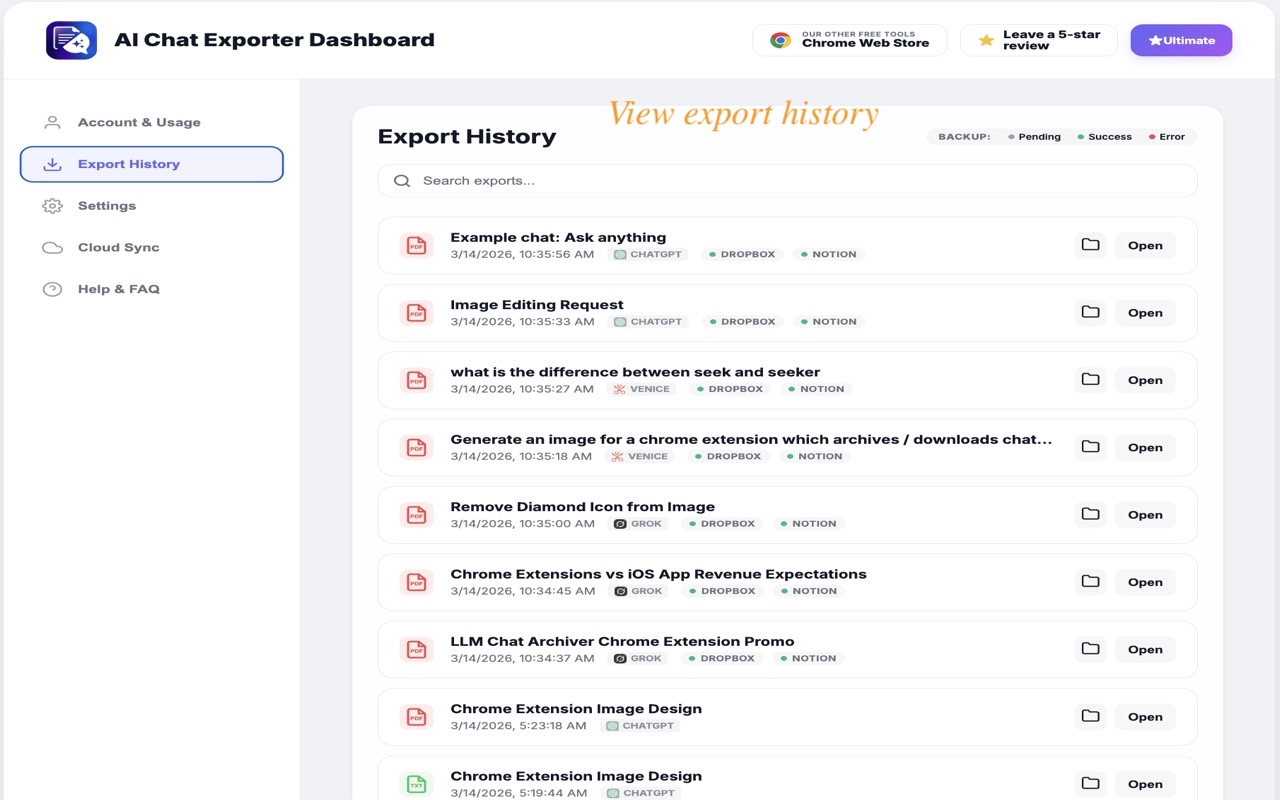 AI Chat Exporter - Grok、Perplexity、Copilot 和 Gemini 转 PDF - 截图 5