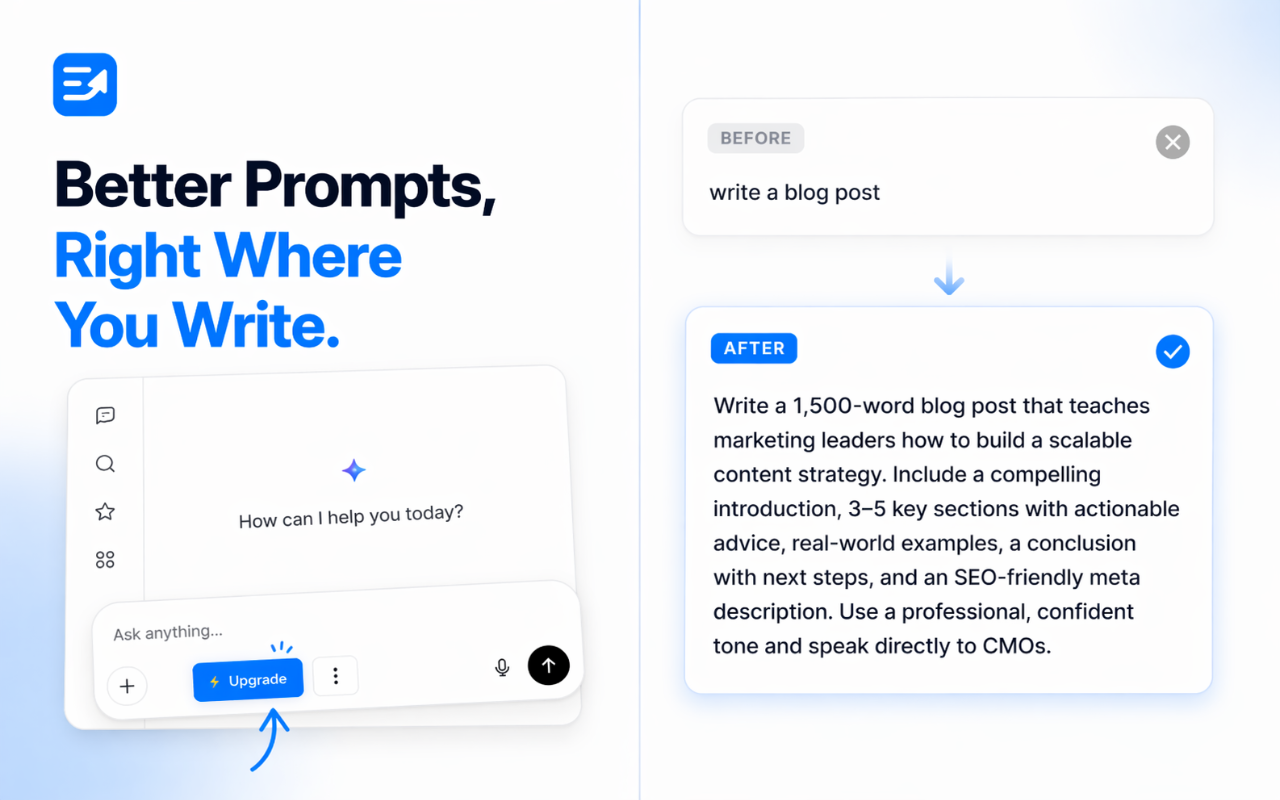 Stylevant – AI Prompt Optimizer for ChatGPT, Claude, Gemini & 50+ AI Tools - 截图 1