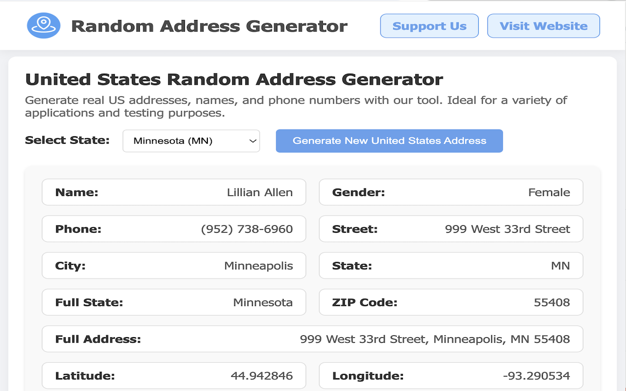 Random Address Generator - 截图 3