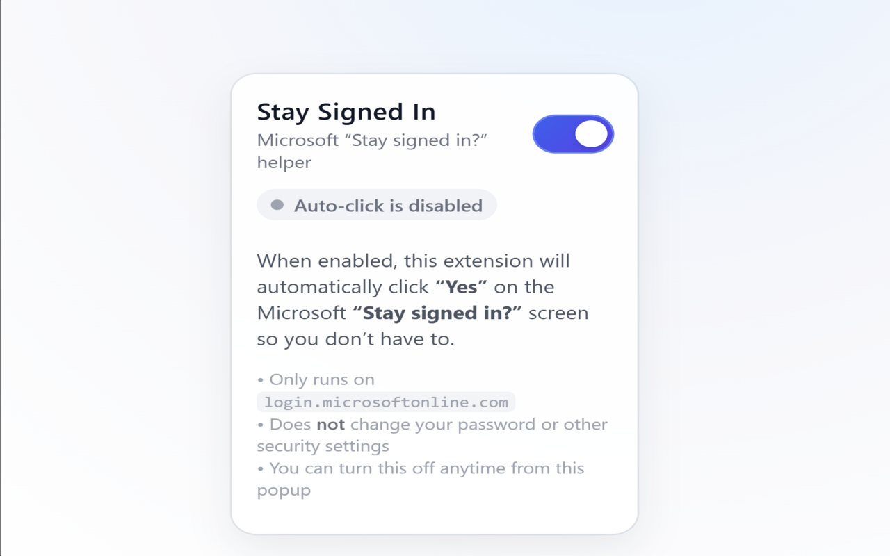 Microsoft Auto Stay Signed In - 截图 2