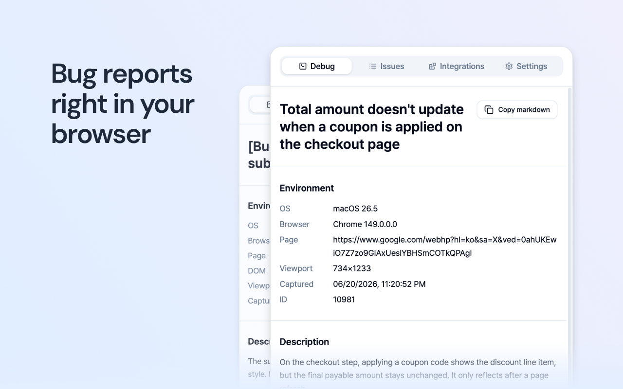 BugShot — Bug Reporting in One Shot - 截图 2