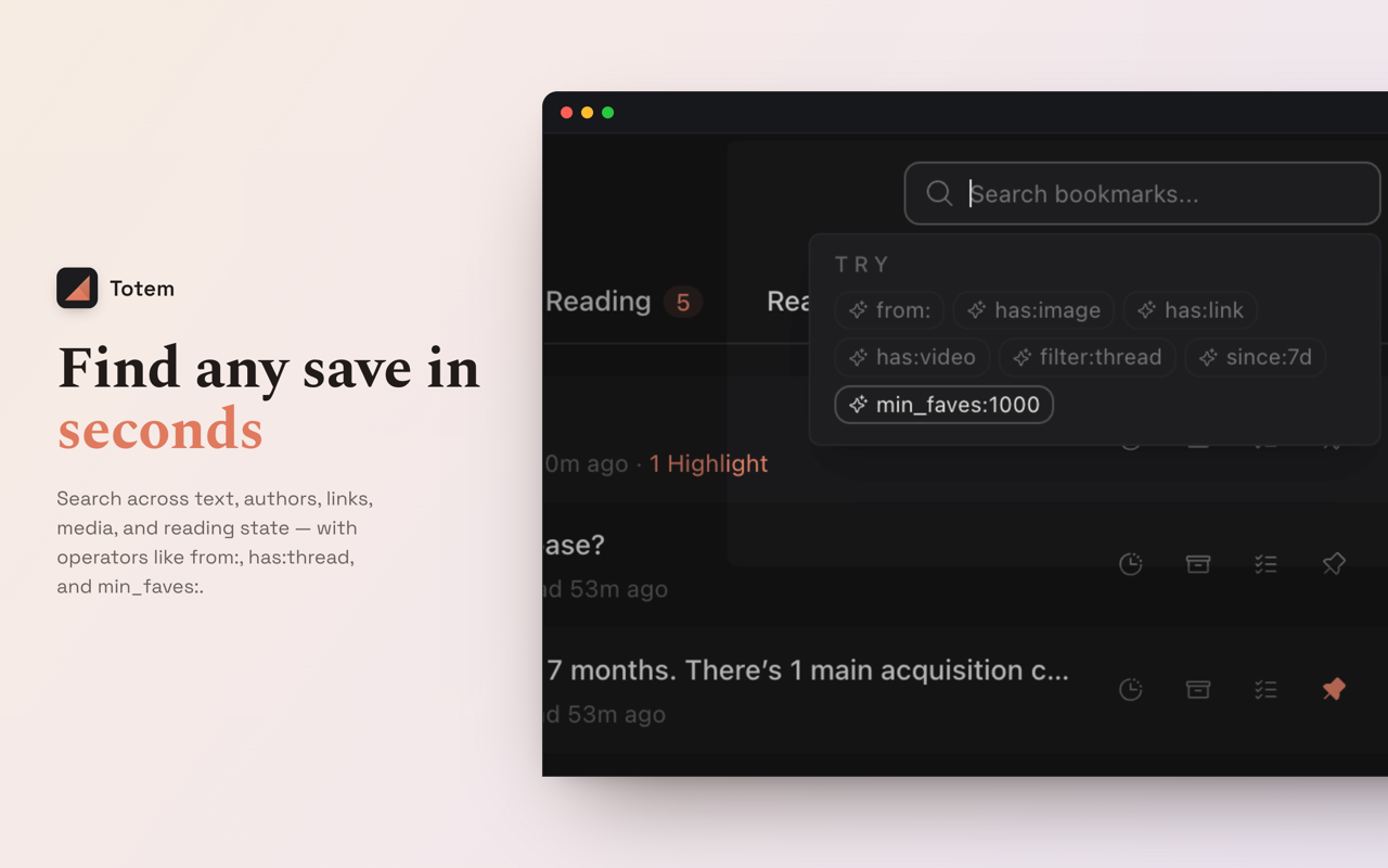 Twitter & X Bookmarks on New Tab — Totem - 截图 2