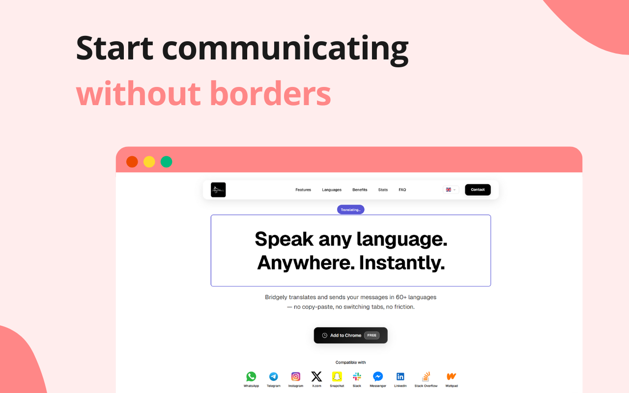 Bridgely - Real-Time Chat Translator - 截图 1