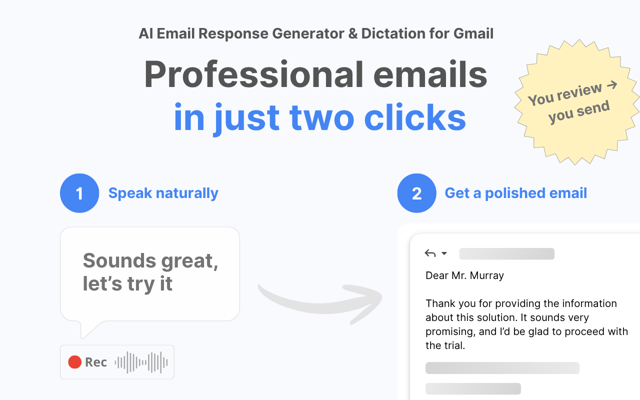 AI Email Response Generator & Dictation for Gmail - Speak2mail - 截图 2