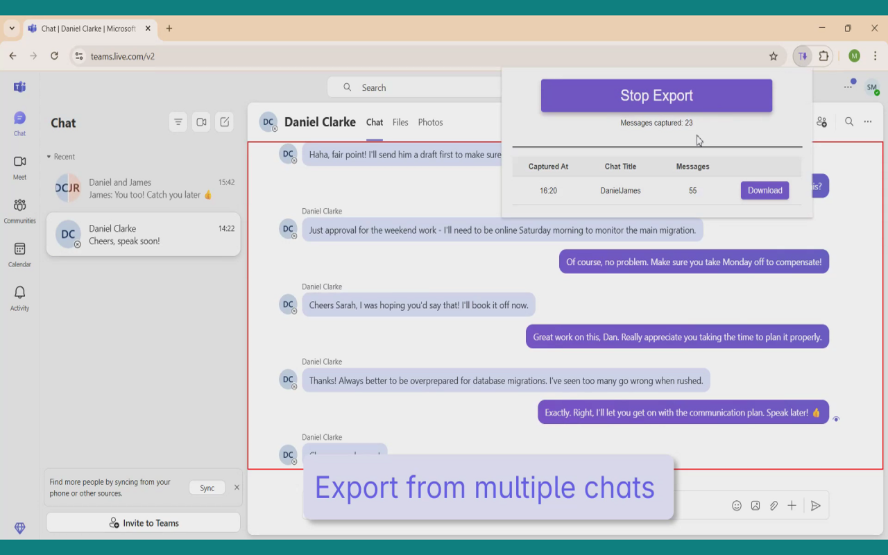 Teams Chat Exporter - 截图 3