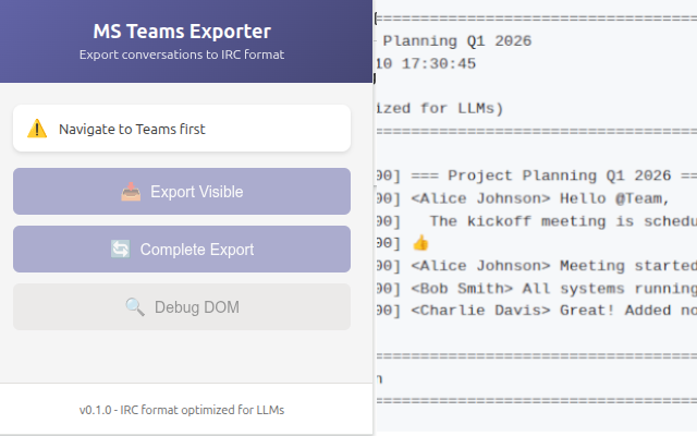 MS Teams Chat Exporter - 截图 1