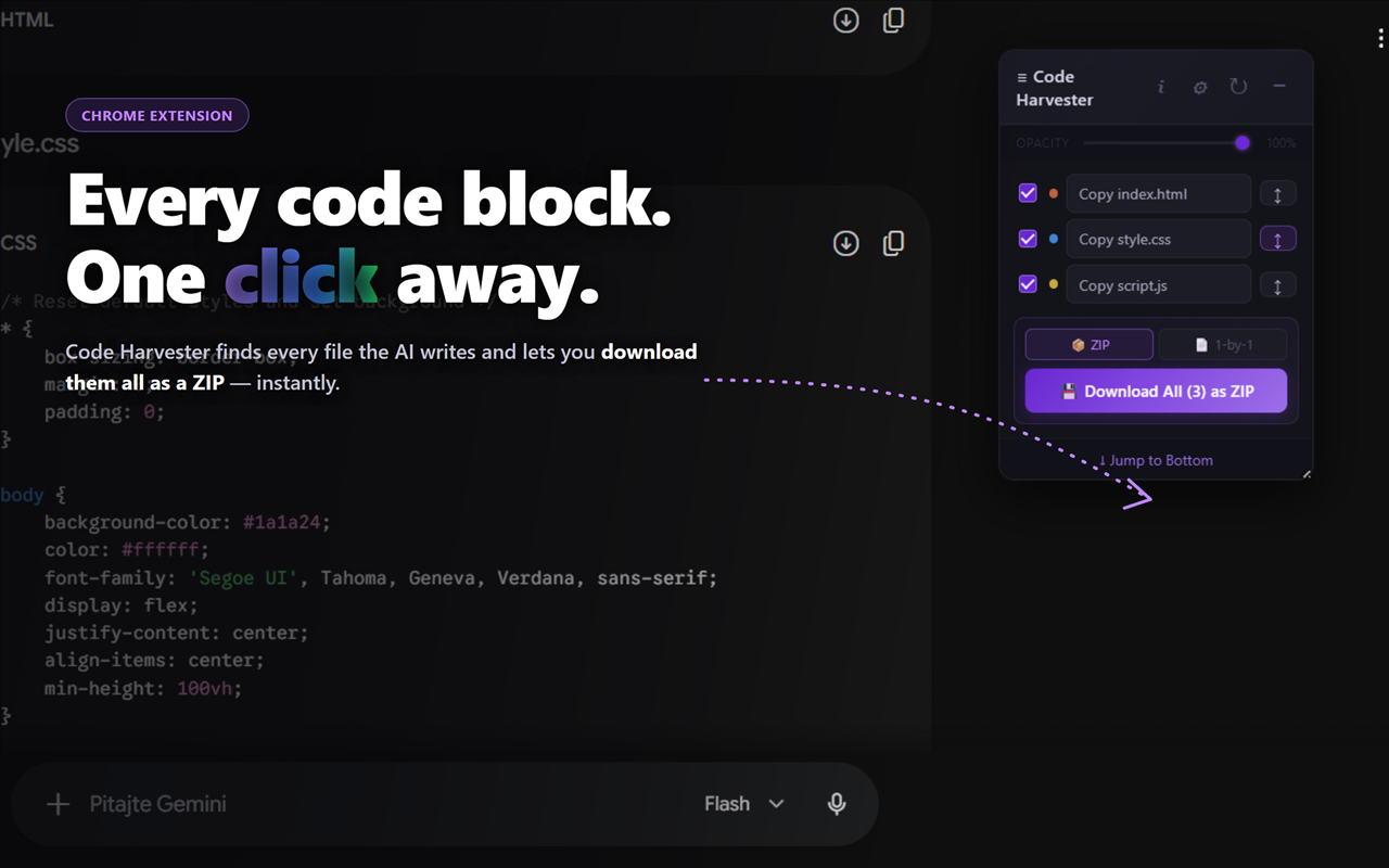 AI Code Harvester for Gemini & ChatGPT - 截图 2
