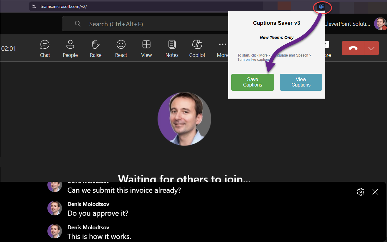 MS Teams Live Captions Saver - 截图 3