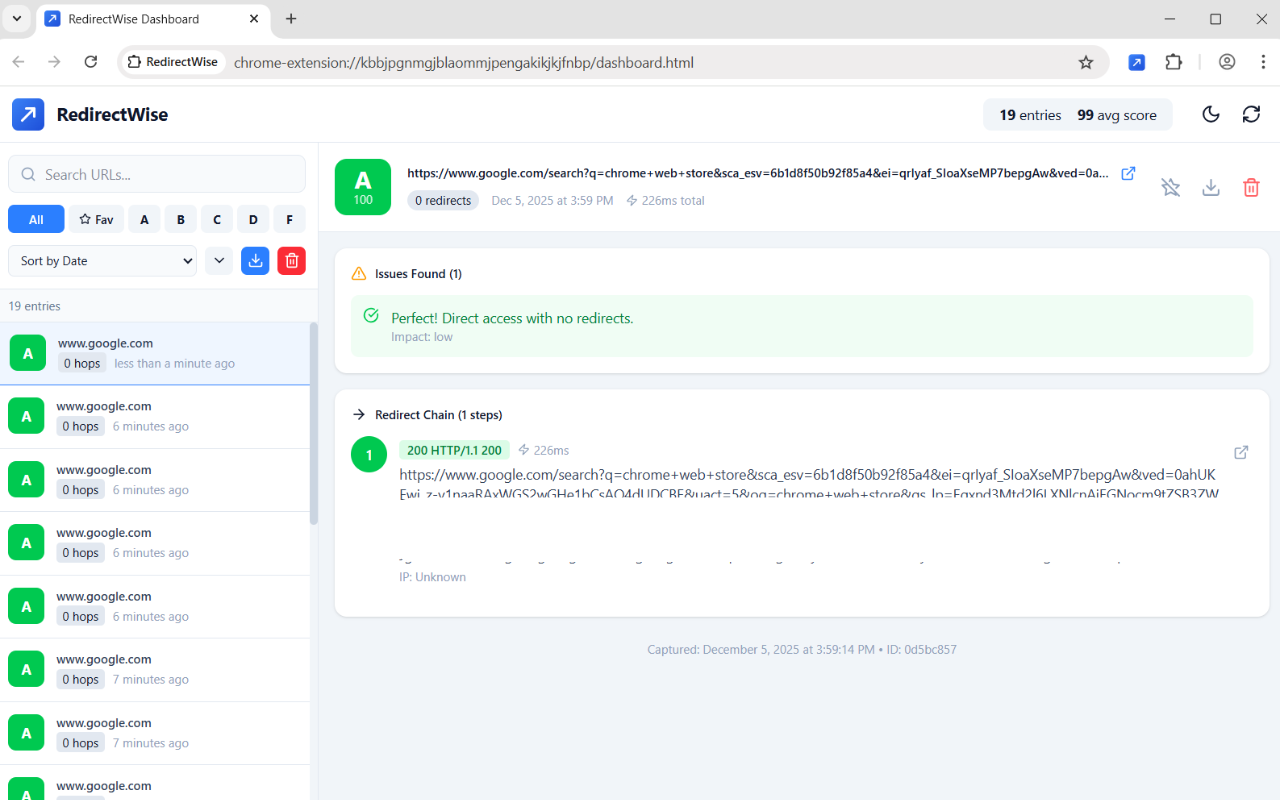 RedirectWise: URL重定向检查器 - 截图 2