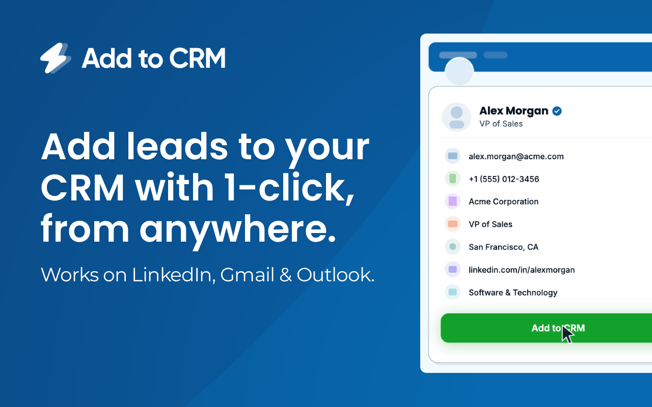 Add to CRM for Agile CRM: Email Finder & Enrichment - 截图 1