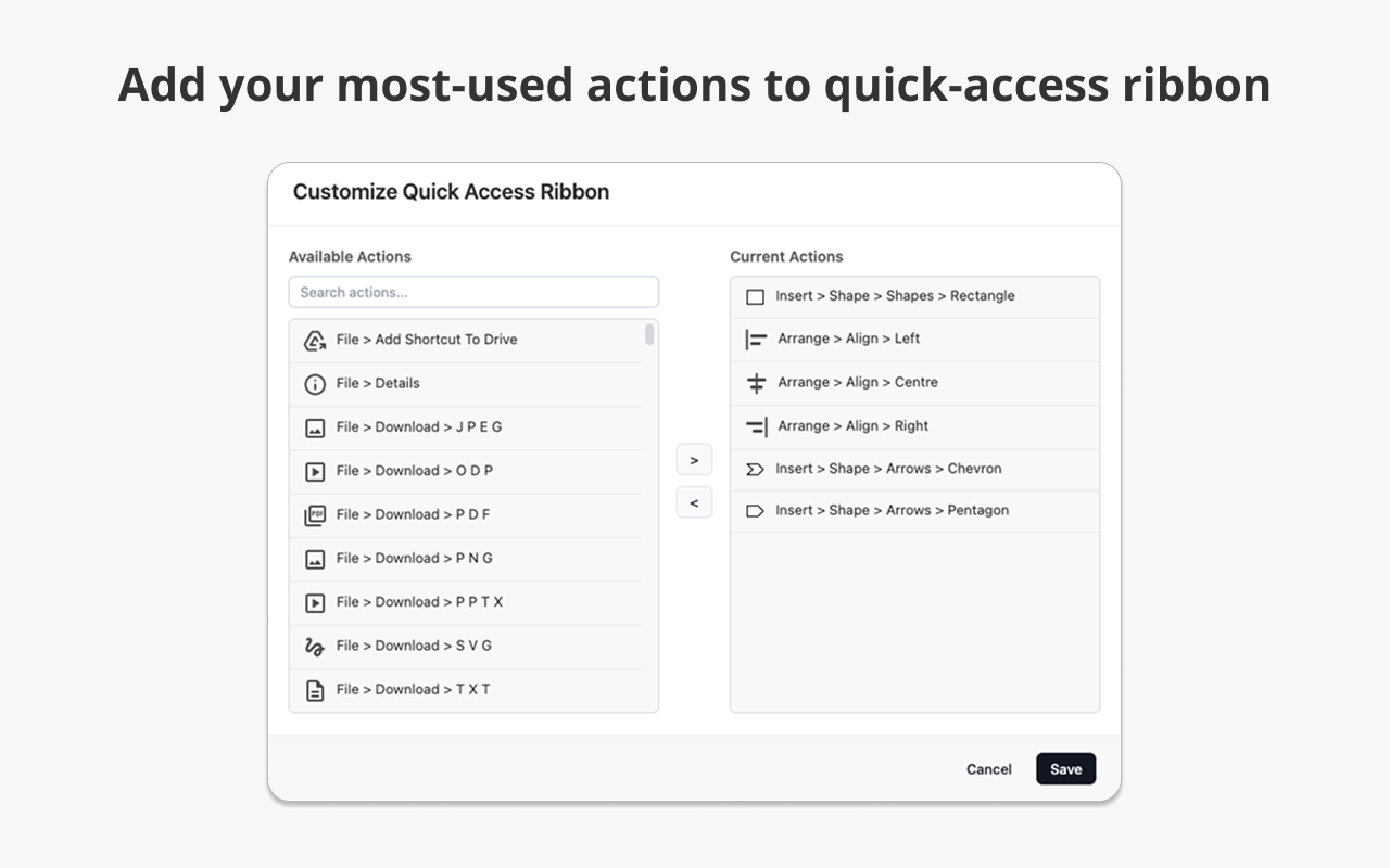 SnapKeys - custom shortcuts for Google Suite - 截图 1