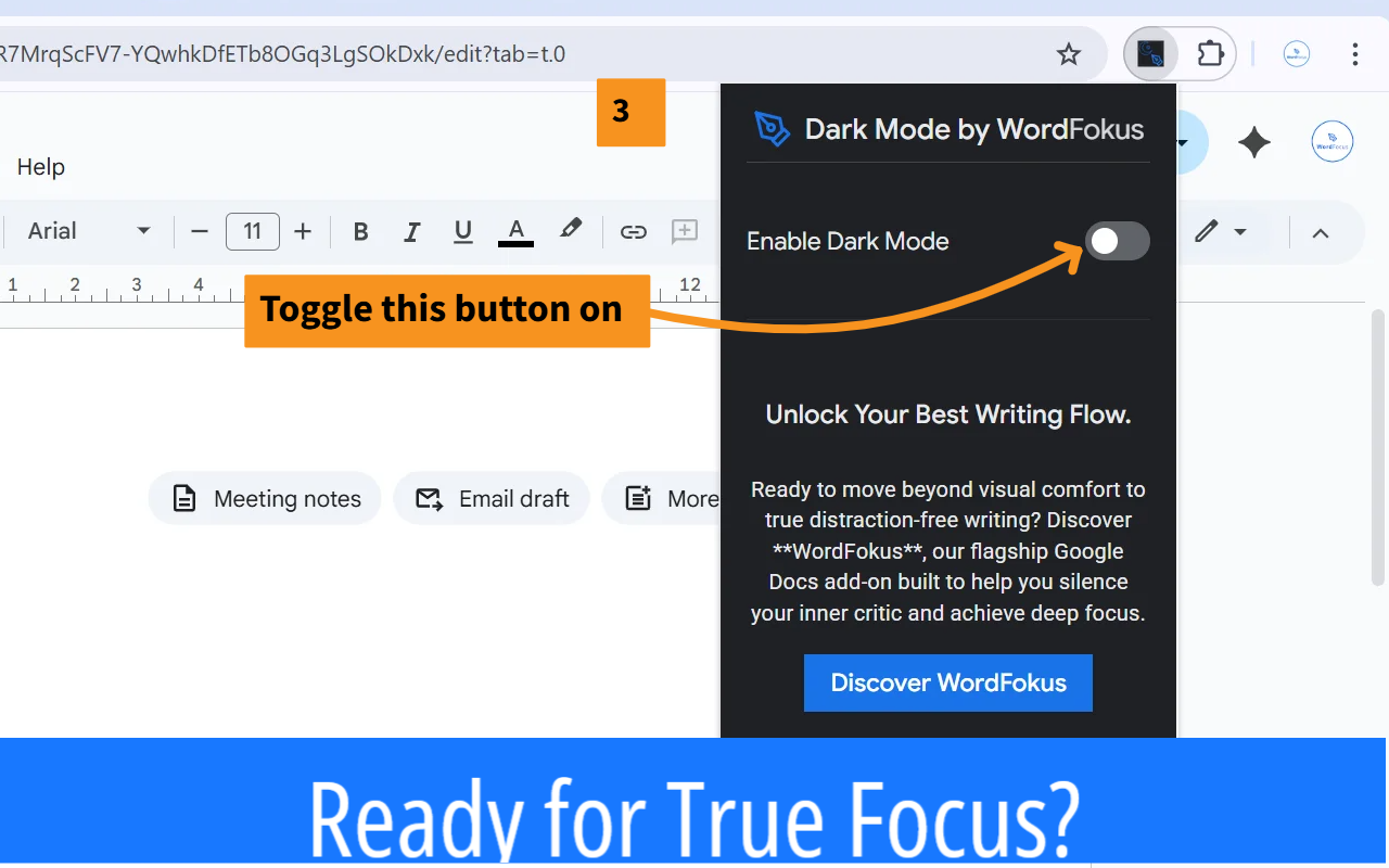 Dark Mode for Google Docs by WordFokus - 截图 2
