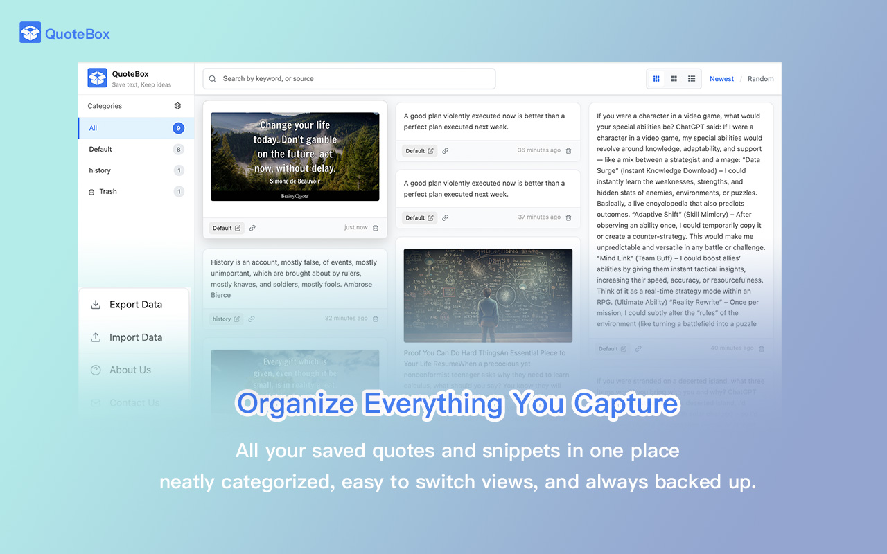 QuoteBox – Save Text & Images from Web Pages Instantly - 截图 1