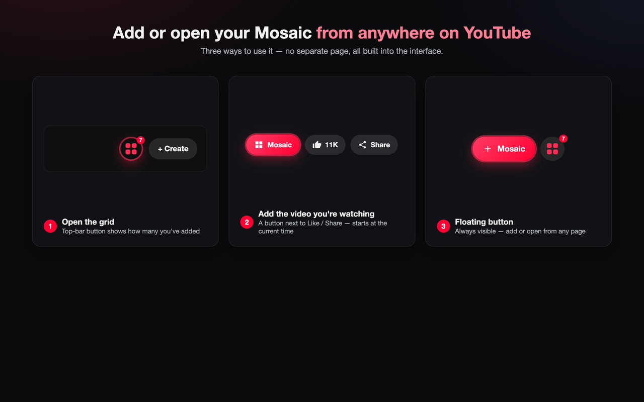 Mosaic — Multi-View for YouTube - 截图 2