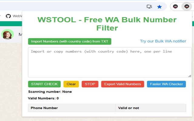 wstool - Free WA Bulk Number filter - 截图 1