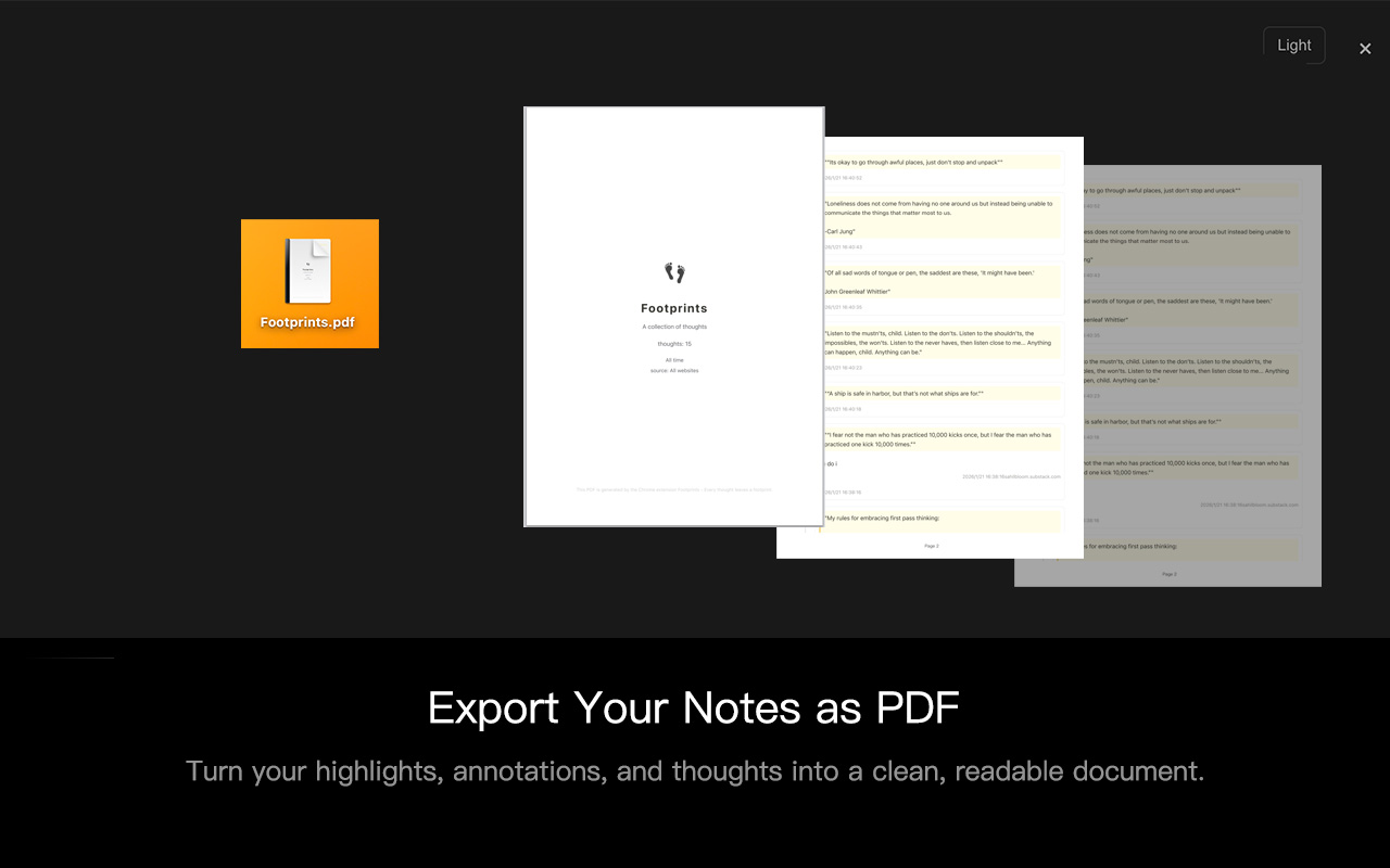 Footprints – Side Note,Web Highlighter, Annotation - 截图 2