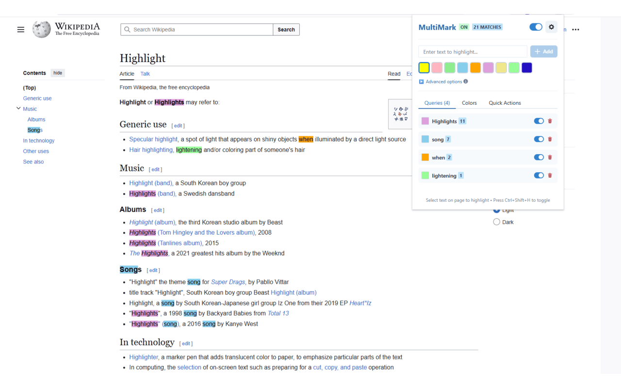 MultiMark - Multi-Color Web Highlighter - 截图 1