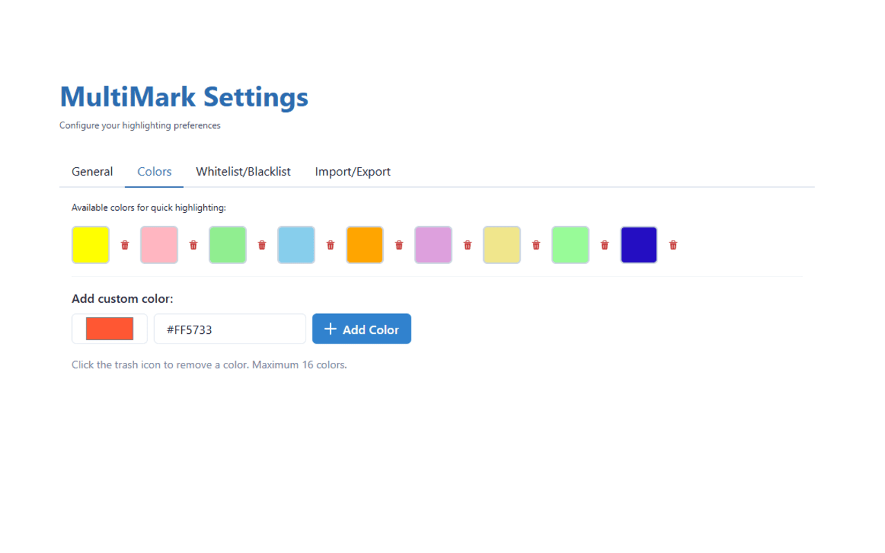 MultiMark - Multi-Color Web Highlighter - 截图 5
