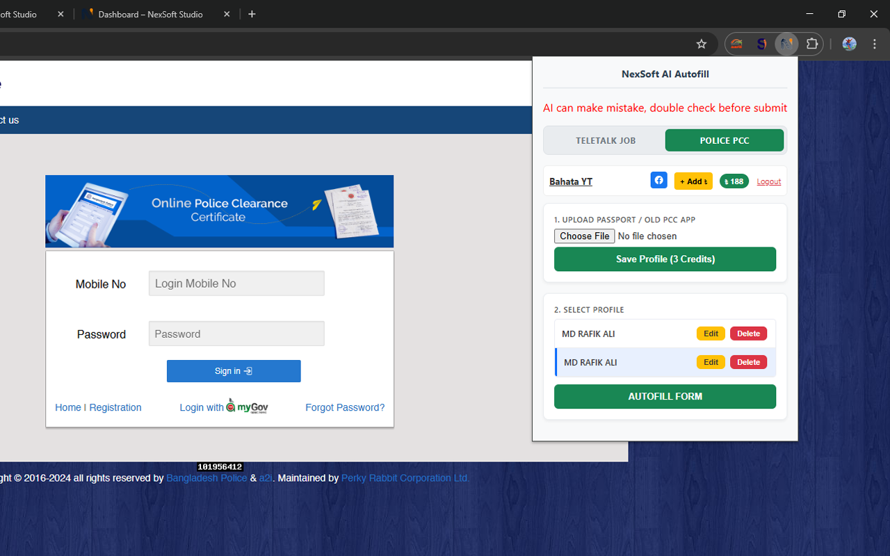 NexSoft AI Autofill (Job & PCC) - 截图 1