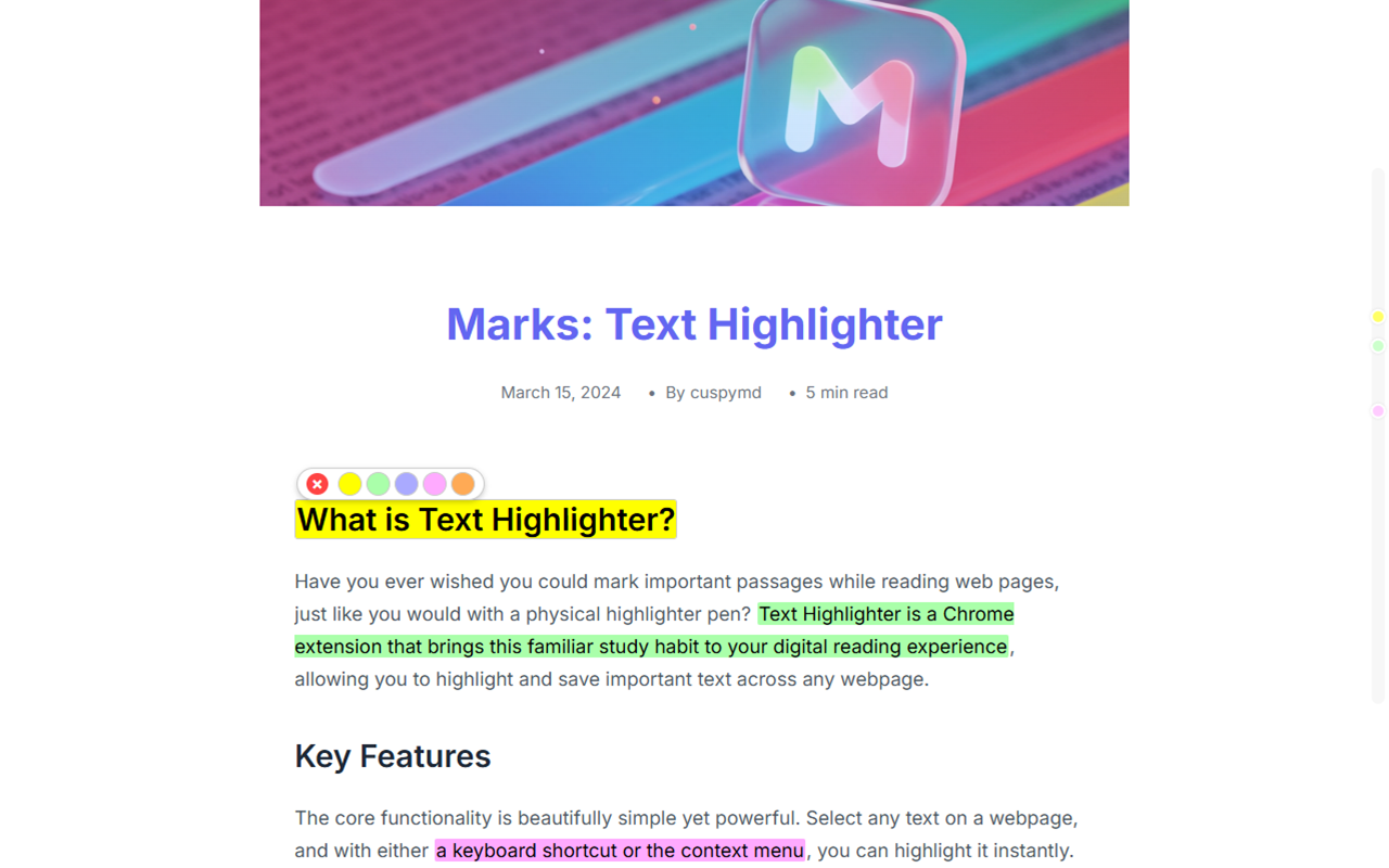 Marks: Text Highlighter - 截图 2