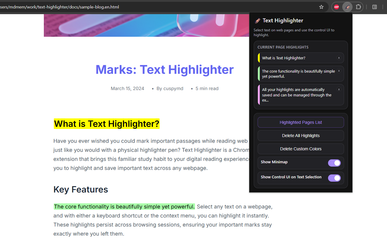 Marks: Text Highlighter - 截图 3