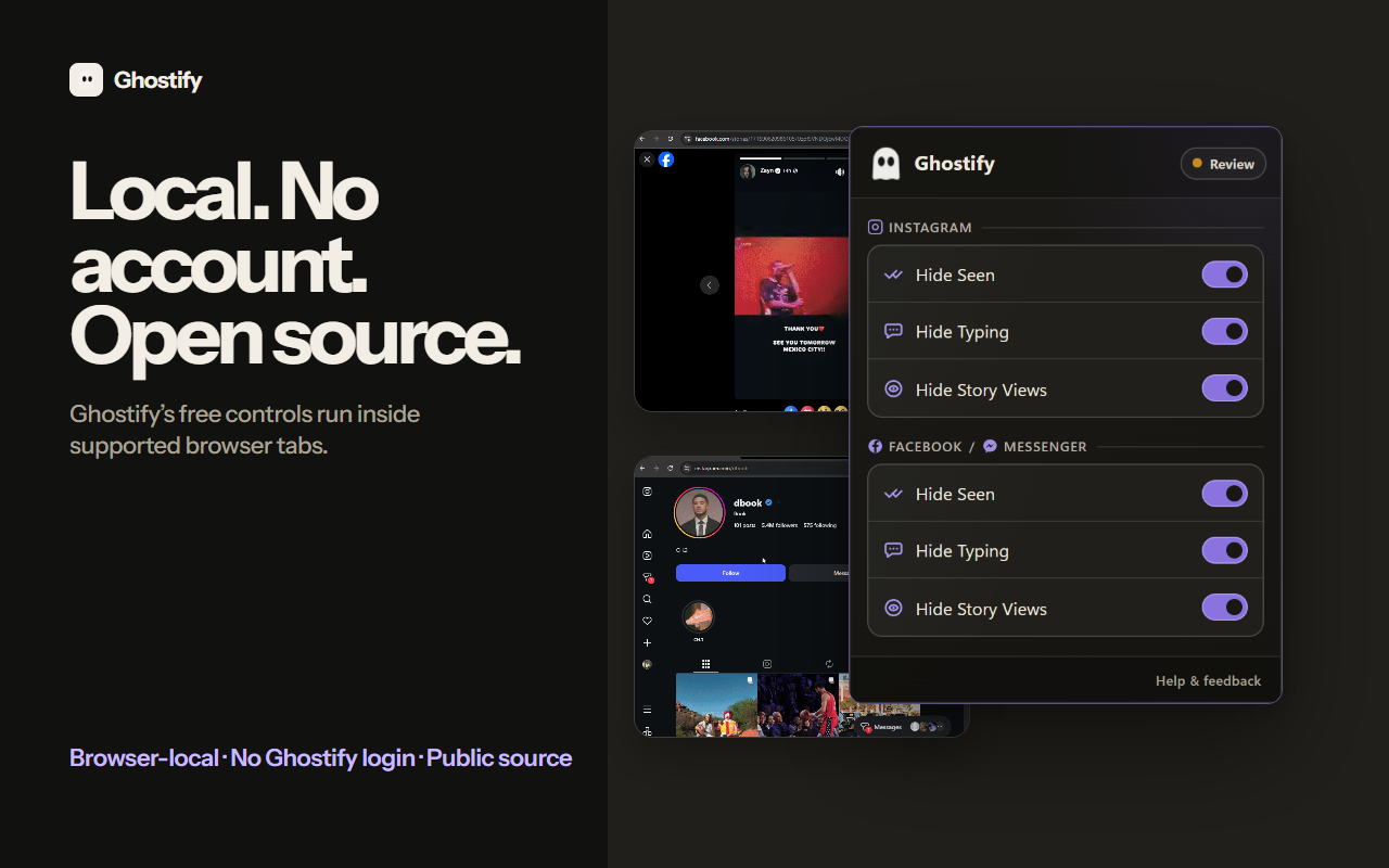 Ghostify | Hide Seen, Typing & Story Views - 截图 2
