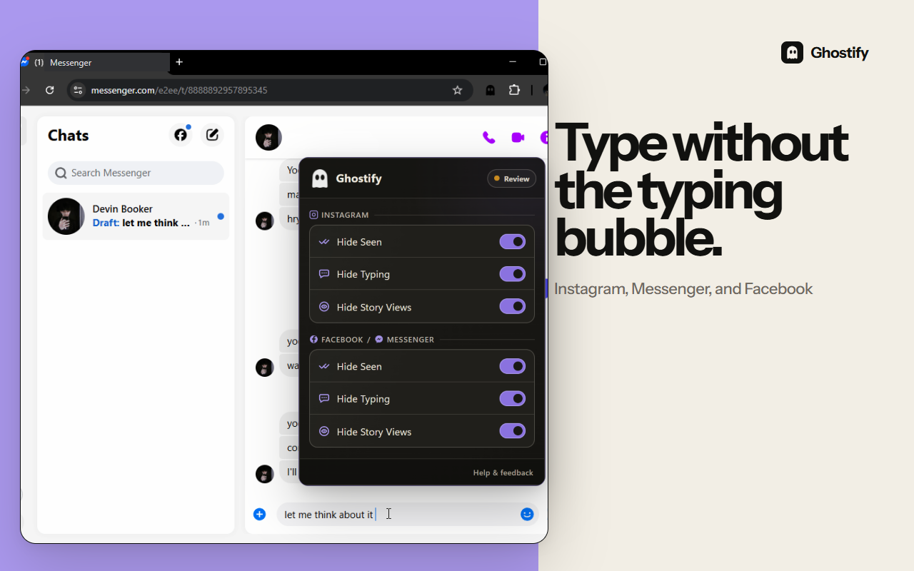 Ghostify | Hide Seen, Typing & Story Views - 截图 3