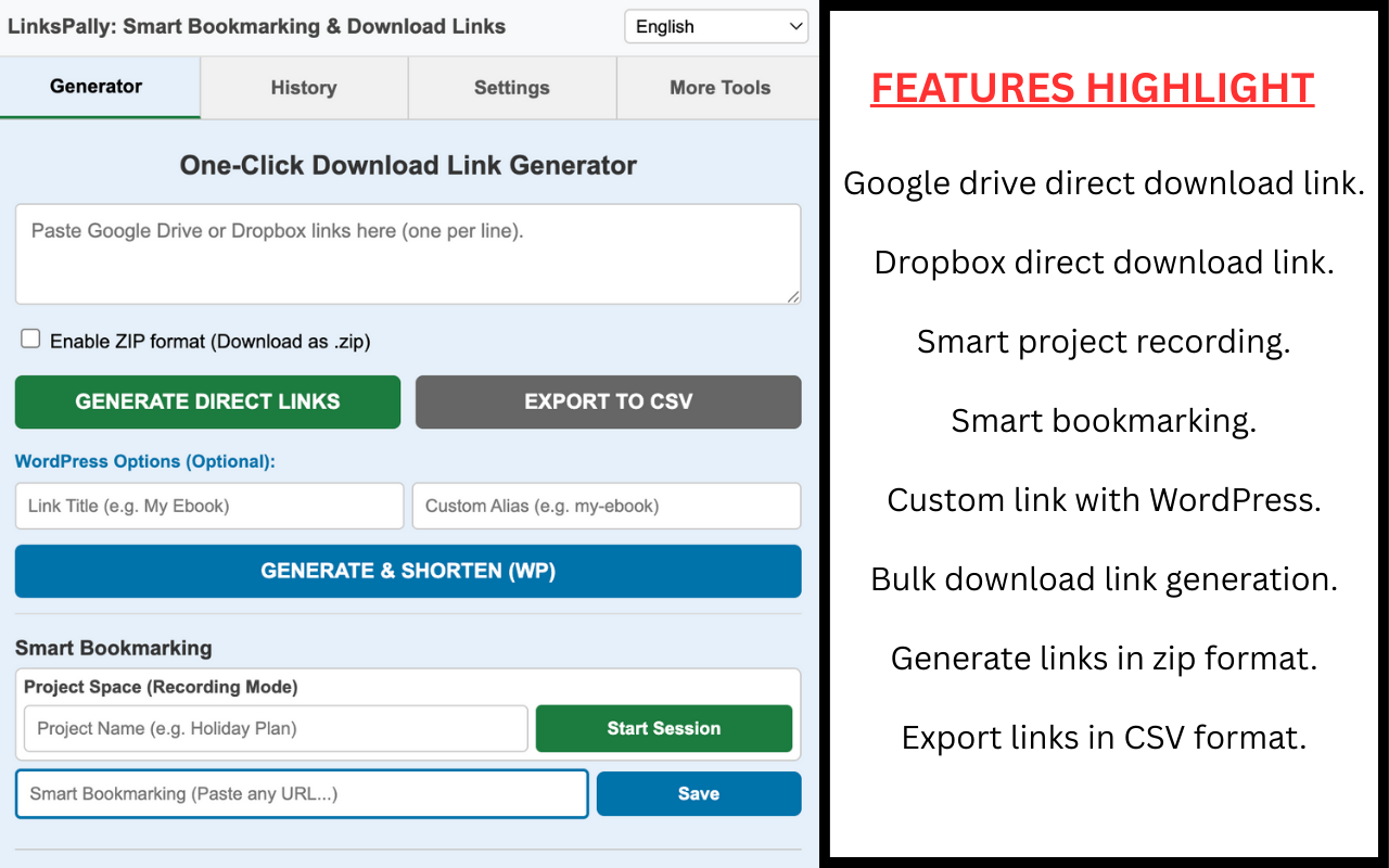 LinksPally: Google Drive Direct Download & Smart Bookmarking - 截图 3