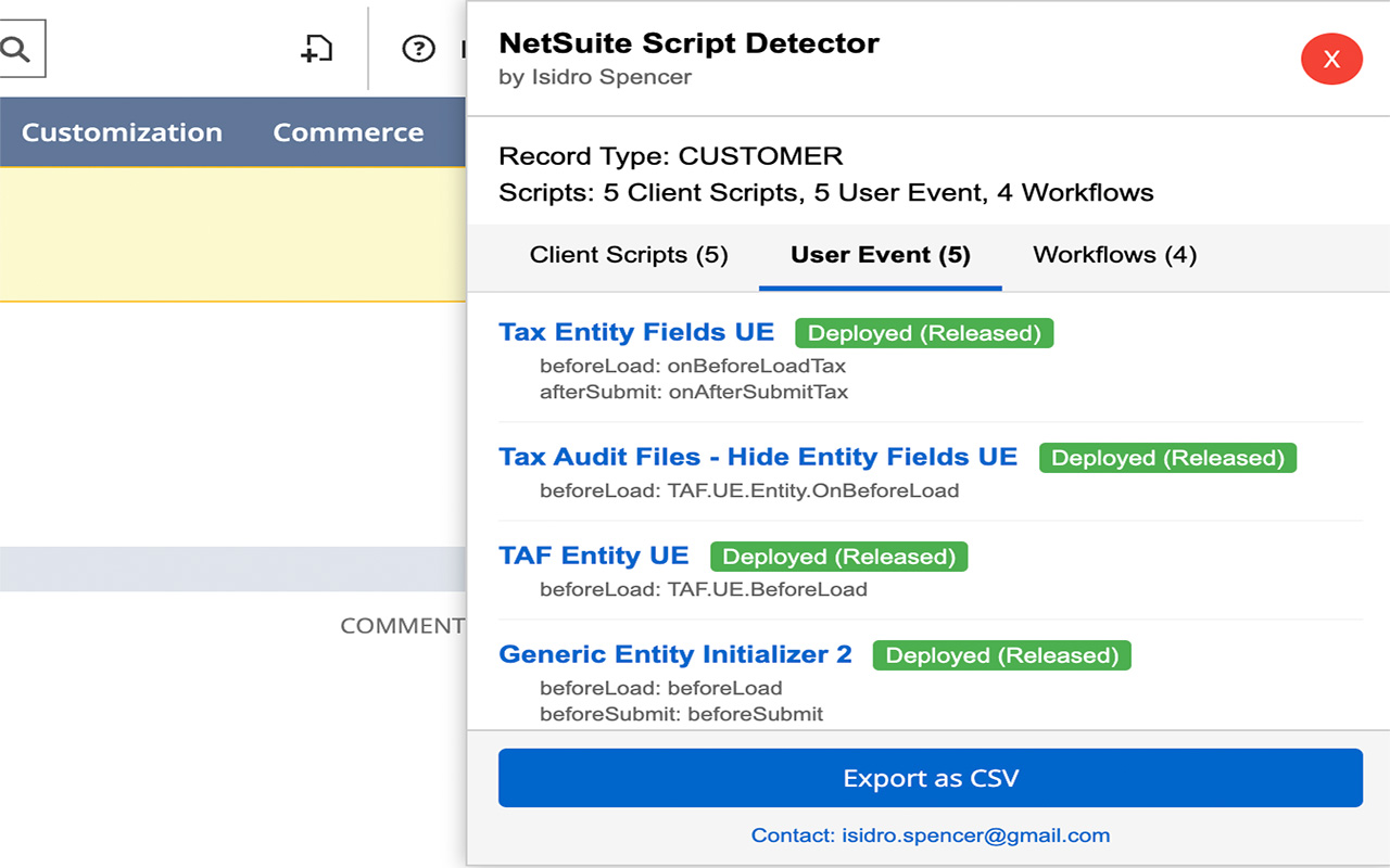 NetSuite Script Detector - 截图 2