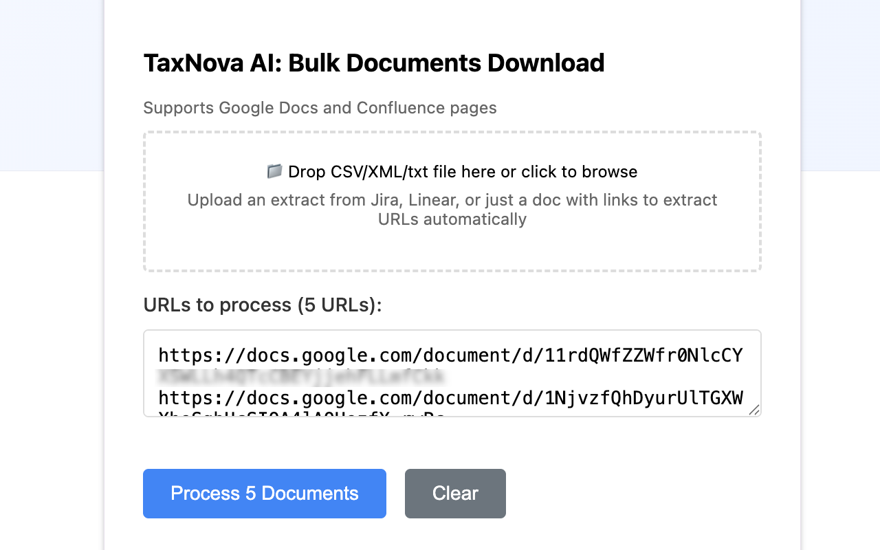 TaxNova AI | Bulk Download | Google Docs, Confluence, Notion, Google Drive - 截图 2