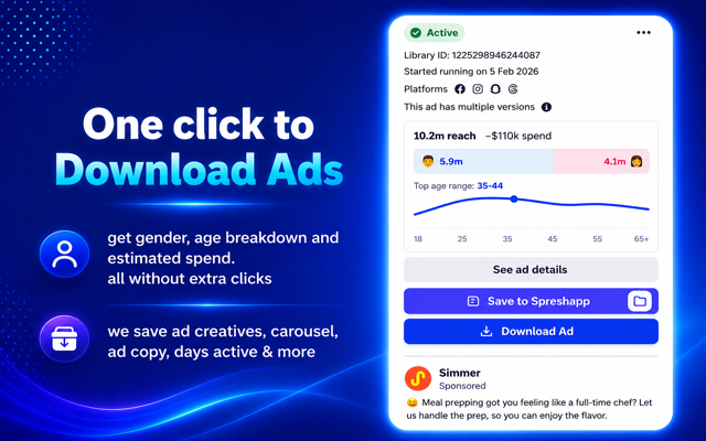 Facebook Ad Library Downloader - SpreshApp - 截图 1