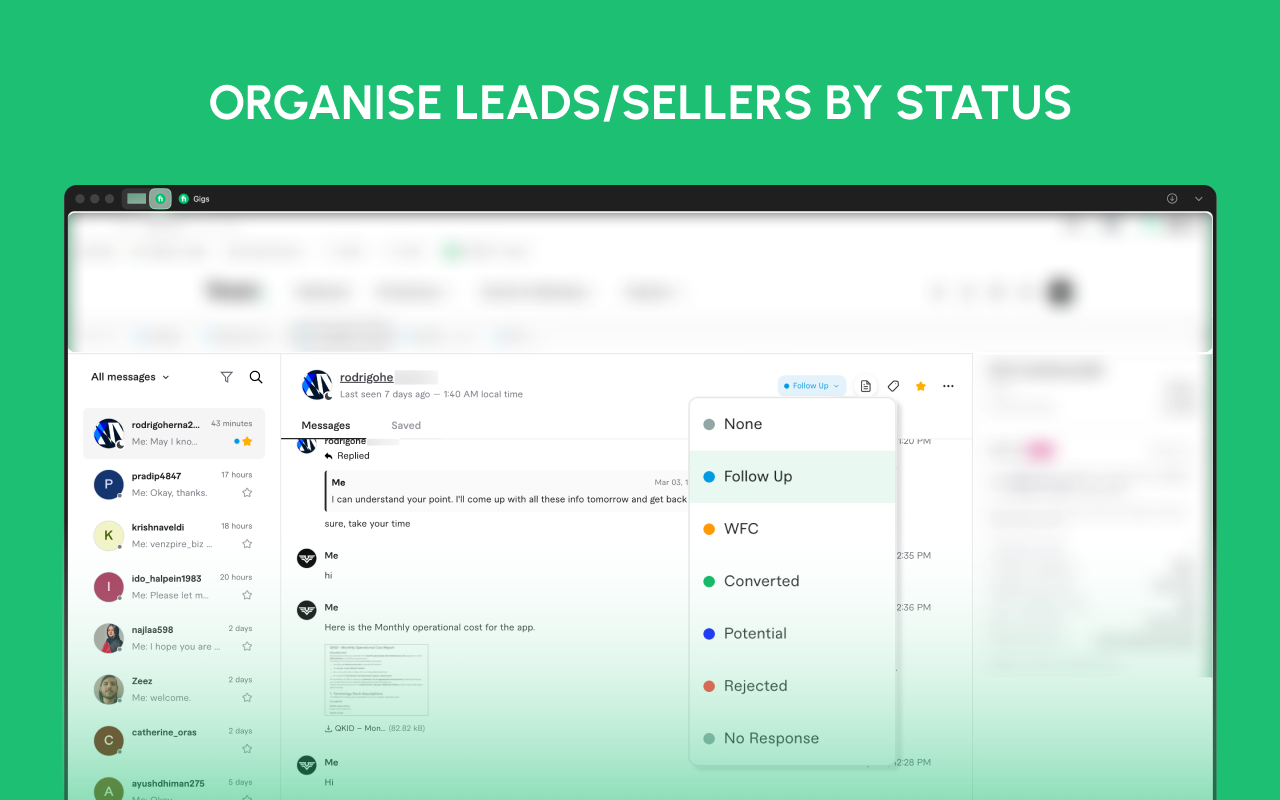 FiChat - Fiverr Chat Notes & CRM - 截图 1