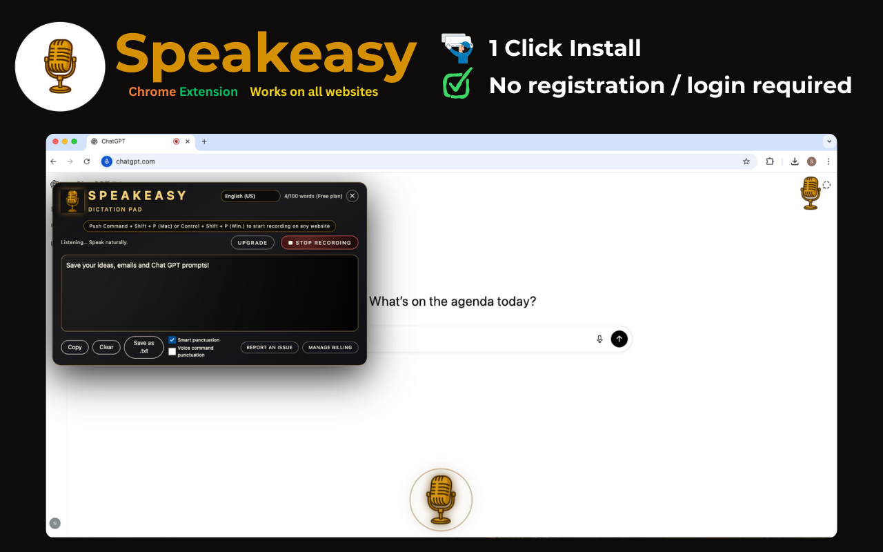 Speakeasy – Instant Speech-to-Text Dictation - 截图 3