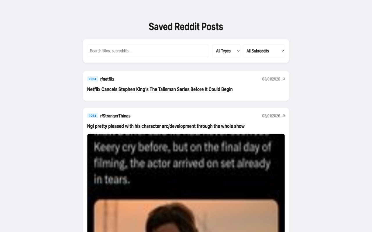 Reddit Saved Downloader - 截图 1
