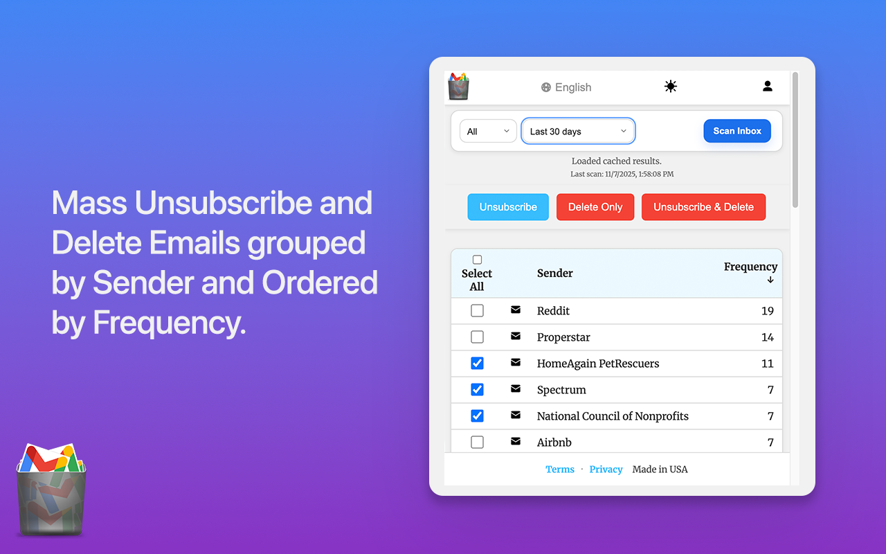 Mass Unsubscriber: One-Click Email Cleaner for Gmail - 截图 1