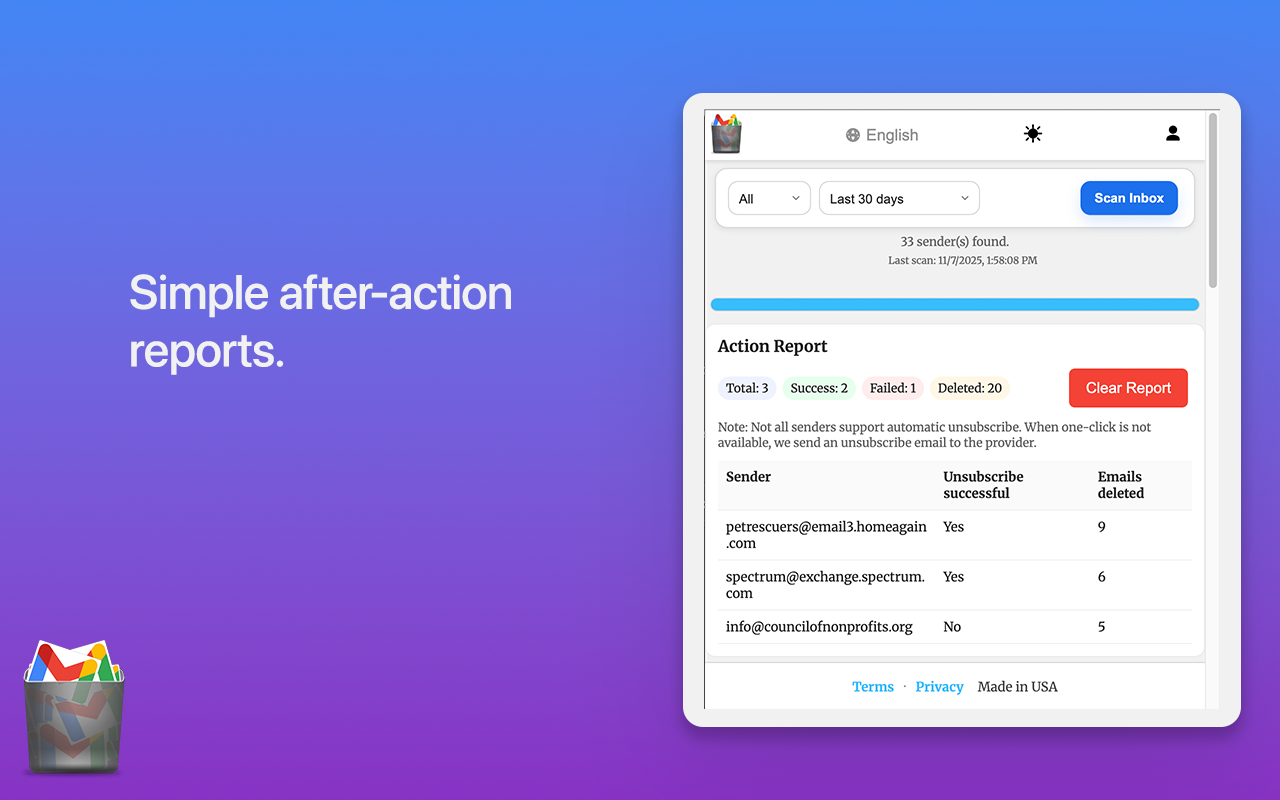 Mass Unsubscriber: One-Click Email Cleaner for Gmail - 截图 5